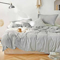 Axyaa 4-Piece Queen Size Dark Olive Green Duvet Cover Set