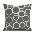 Axyaa Grey Geometric Linen Cushion Cover for Sofa Living Room Decor