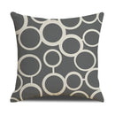 Axyaa Grey Geometric Linen Cushion Cover for Sofa Living Room Decor