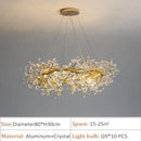 Axyaa Modern Gold Crystal Chandelier for Living & Dining Room