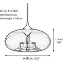 Axyaa Hanging Glass E27 Pendant Lamp for Modern Art Style Decor