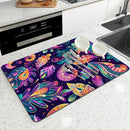 Axyaa Paisley Pattern Absorbent Mat: Antiskid & Quick Dry Kitchen & Bathroom Drain Pad