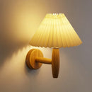 Axyaa Wooden Wall Light Paper Umbrella LED Sconces for Home Decorations