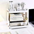 Axyaa Desktop Storage Rack: Student Desk & Office Stationery Shelf with Makeup Organizer