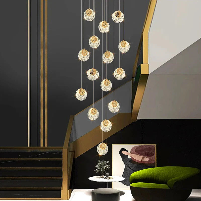 Axyaa Nordic Stair Chandelier Ceiling Light for Living and Dining Room
