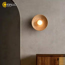 Axyaa Retro Wall Lamp: Wabi Sabi Round Sconce for Bedside, Corridor, Kitchen Decor