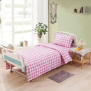 Axyaa Thick Cotton-Polyester Grid 3pc Bedding Set for 0.9-1.2m Bed