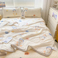 Axyaa Summer Comforter Set with Cool Feeling Fabric, Ice Silk Sheet, Pillowcase