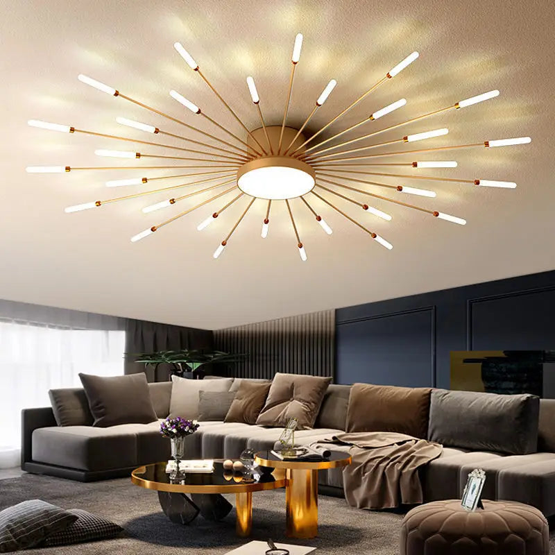 Axyaa Firework Shape LED Chandelier for Modern Nordic Home Decor