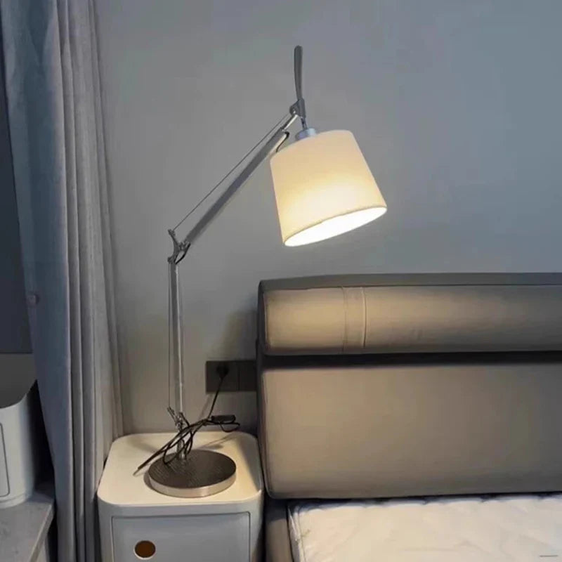 Silver Metal Axyaa Table Lamp: Elegant E27 Bulb Desk Light for Bedroom, Foyer, Study