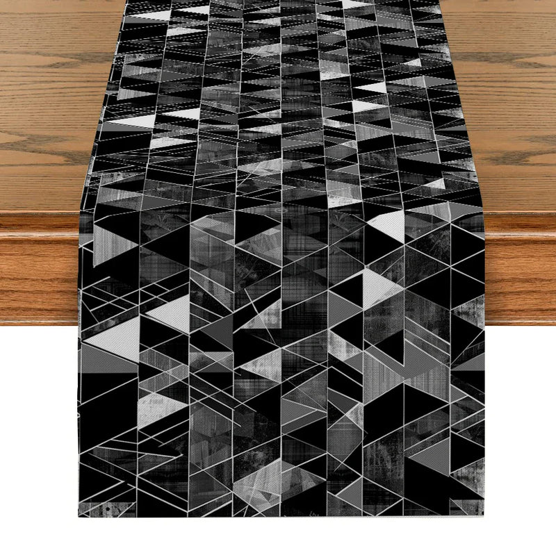 Axyaa Geometric Lines Table Runner for Modern Home Dining Decoration