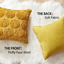 Axyaa Fall Pumpkin Plush Pillow Covers 45x45CM - Autumn Decorative Yellow Throw Case