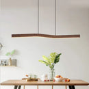 Axyaa LED Pendant Chandelier | Retro Walnut Wood Metal Hanging Lamp for Dining Table