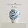 Axyaa Retro Ceramic Bottle Vase | Hand-painted Chinese-style Flower Arrangement Jar