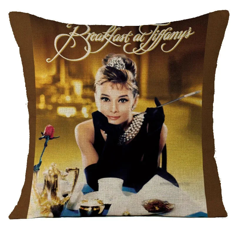 Audrey Hepburn Plush Cushion Cover by Axyaa - Home Decor Sofa Pillow Cover