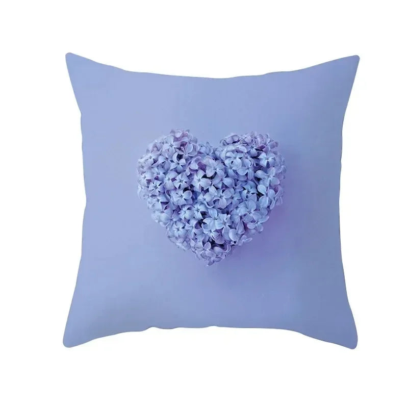 Axyaa Simple Love Print Couple Pillowcase for Sofa and Office Décor