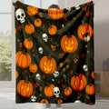 Axyaa Halloween Cartoon Flannel Blanket - Cute Print - Office Nap Sofa Blanket
