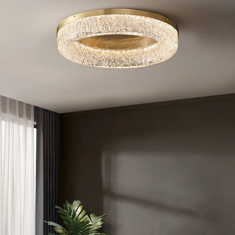 Axyaa Brass LED Ceiling Light for Living Room, Kitchen & Bedroom