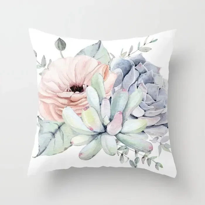 Axyaa Cactus Plants Pattern Cushion Cover Throw Pillow Decor Sofa Pillowcase
