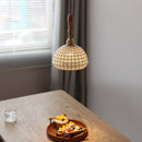 Axyaa Ceramic LED Pendant Lights with Ash Wood Handle for Bedroom Living Room