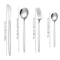 Axyaa Stainless Steel Cutlery Set: Knife Fork Teaspoons Coffee Spoons Dinnerware Kitchen