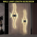 Axyaa Double Curve LED Wall Lamp Remote Control Light - Black Gold Sconces