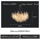 Axyaa Gold Glass Chandelier Pendant Lamp for Home Decor Lighting