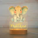 Axyaa Acrylic USB NightLight with Custom Name, Animal Design for Kids' Bedroom Décor