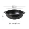 Axyaa Stone Patterned Ceramic Double Ear Soup Bowl - Large Capacity Noodle & Salad Bowl