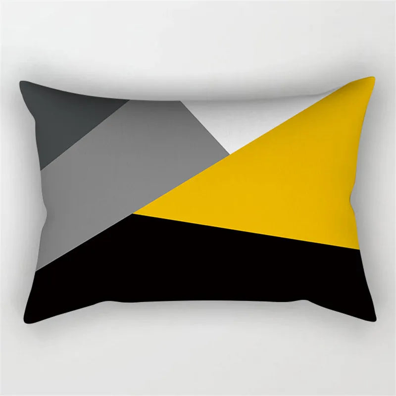 Yellow Geometric Cushion 30x50 Pillowcase for Living Room Sofa and Bed - Axyaa Home
