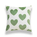 Axyaa Green Heart Pattern Pillow: Modern Home Decor for Living Room, Removable Washable Crescent-Shaped Cushion