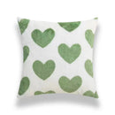 Axyaa Green Heart Pattern Pillow: Modern Home Decor for Living Room, Removable Washable Crescent-Shaped Cushion