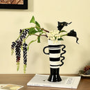 Ceramic Vase with Abstract Geometric Design by Axyaa