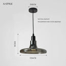 Axyaa Smoke Gray Glass LED Chandelier Pendant Lamp