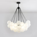 Axyaa Nordic Cream Glass Bubble Ball Chandelier for Bedroom and Living Room