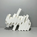 Axyaa Abstract Ceramic Sculpture Square Pipe Flower Arrangement Figurines Home Decor