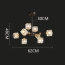 Axyaa Crystal Chandelier - Luxury Living Room & Dining Room Ceiling Light