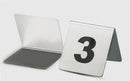 Axya Stainless Steel Double-sided Square Table Number Plate for Restaurant and Hotel
