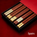 Axyaa Red Sandalwood Chopsticks Set - Solid Wood Dining Restaurant Chopsticks