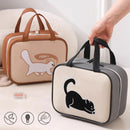 Axyaa Large Capacity Waterproof Makeup Bag with Cute Cartoon Cat Pattern