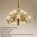 Axyaa Retro Glass Chandelier | Luxury Transparent Pendant Lamp for Home, Hotel, Villa