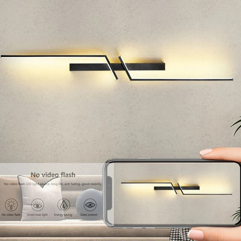 Axyaa Modern LED Wall Sconce Minimalist Bedroom Living Room Wall Lamp