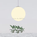 Axyaa White PE Ball Pendant Lights: Modern Nordic Design, LED Hanging Lamp for Living Room, Bedroom, Dining Fixture.