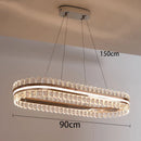 Axyaa Modern Minimalist Crystal Chandelier for Luxurious Living Room, Bedroom, and Dining Room