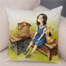 Axyaa Fairy Tale World Pillowcase: Cartoon Pattern Decor for Living Room or Children's Room