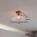 Axyaa Glass Wood LED Ceiling Lamp for Home Restaurant Living Room Decor