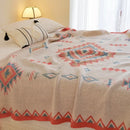 Axyaa Bohemian Knit Sofa Cover & Summer Blanket with Air Conditioning Features