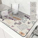 Axyaa Artistic Drying Mat for Kitchen Counter, Non-Slip Absorbent Placemat