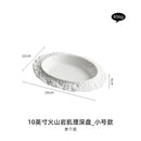 Axyaa Rock-Patterned Ceramic Deep Dish Plate Set for a High-Sense Dining Experience