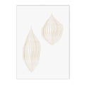 Axyaa Beige Line Abstract Canvas Wall Art Print Set for Modern Minimalist Home Decor